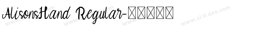 AlisonsHand Regular字体转换